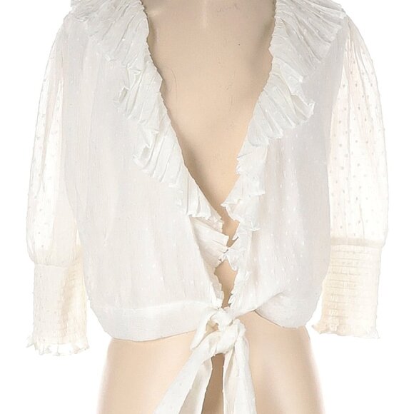 Maje Small 3/4 sleeve Wrap Blouse - Picture 1 of 3